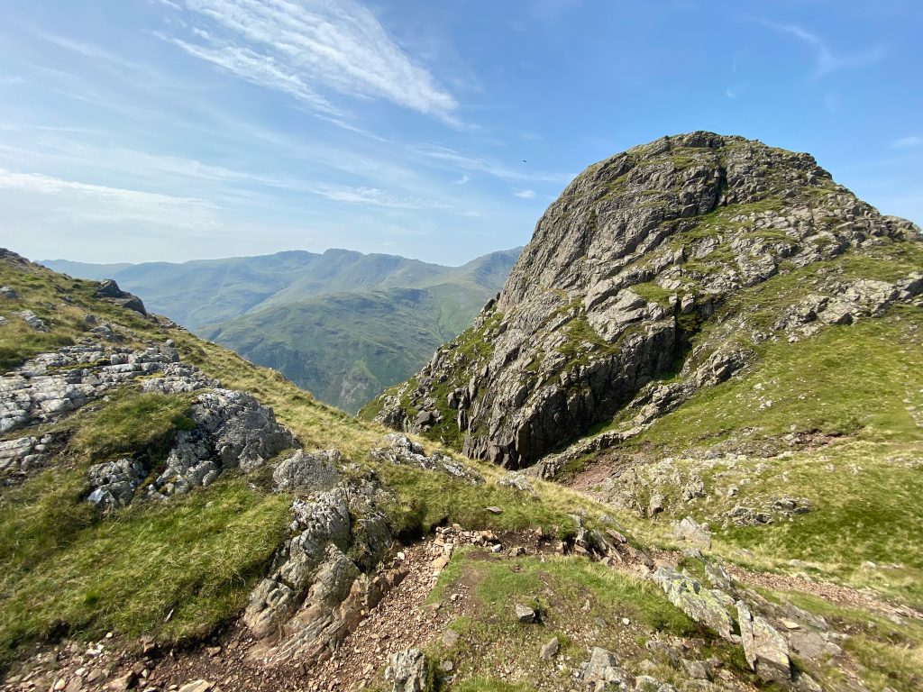 The domed peak of Pike of Stickle,one of the Langdale Pikes